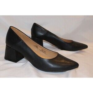 Nisolo Women's Suede Fiorela Go-To Block Heels Dress Shoes $180 BLACK SZ 9 NWOB